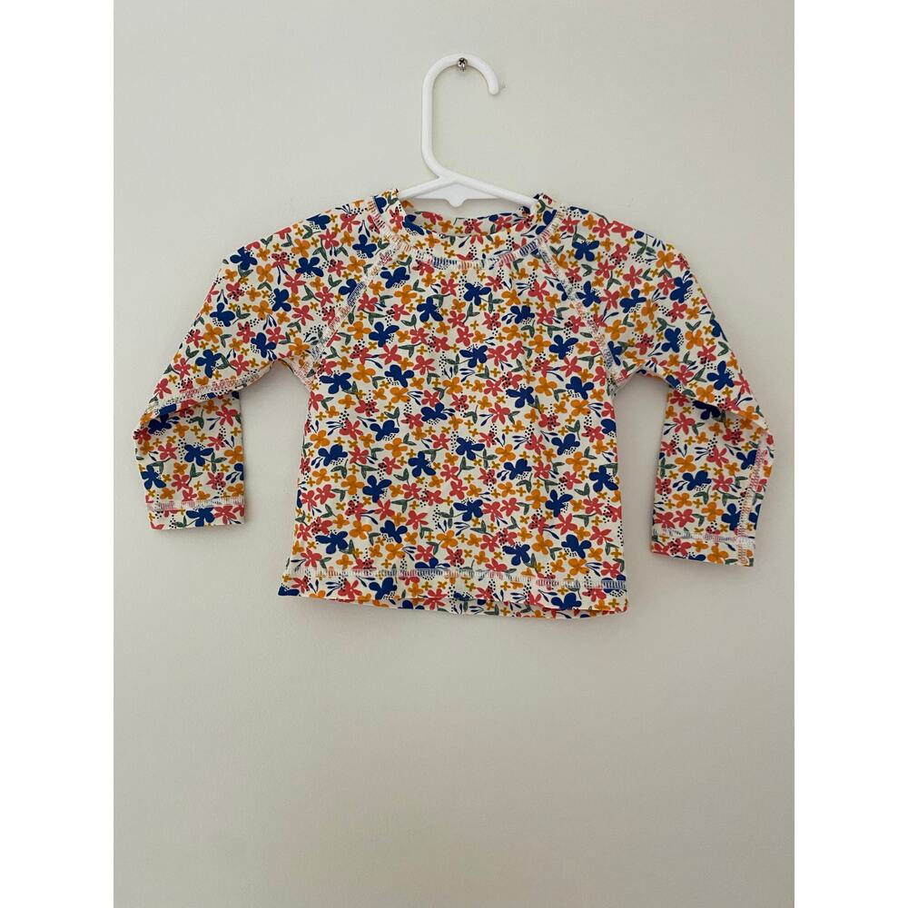 Tea Collection Long Sleeve Baby Girls Rashguard 6-9M Floral Swim Sun Protection